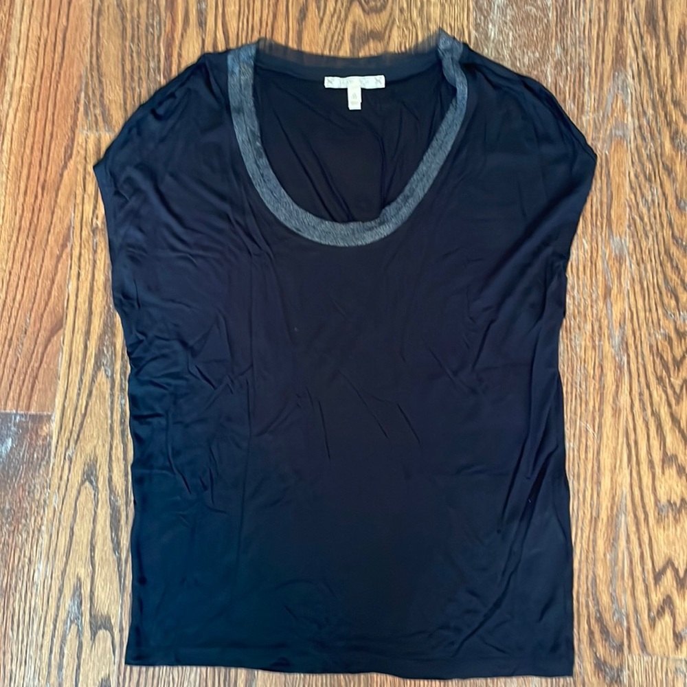 Soft Joie Black with Metallic detail short sleeved shirt
